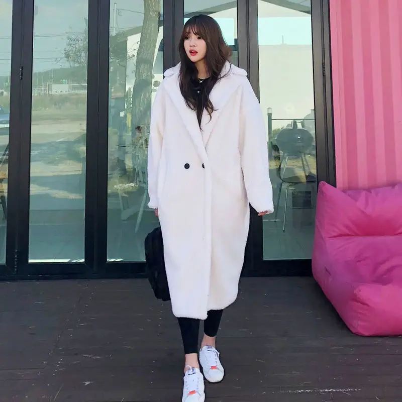 

Beauty WOMEN'S Dress 2019 Autumn And Winter New Style Overcoat Mid-length Retro Loose Sheep Faux Lamb Wool Coat Women's