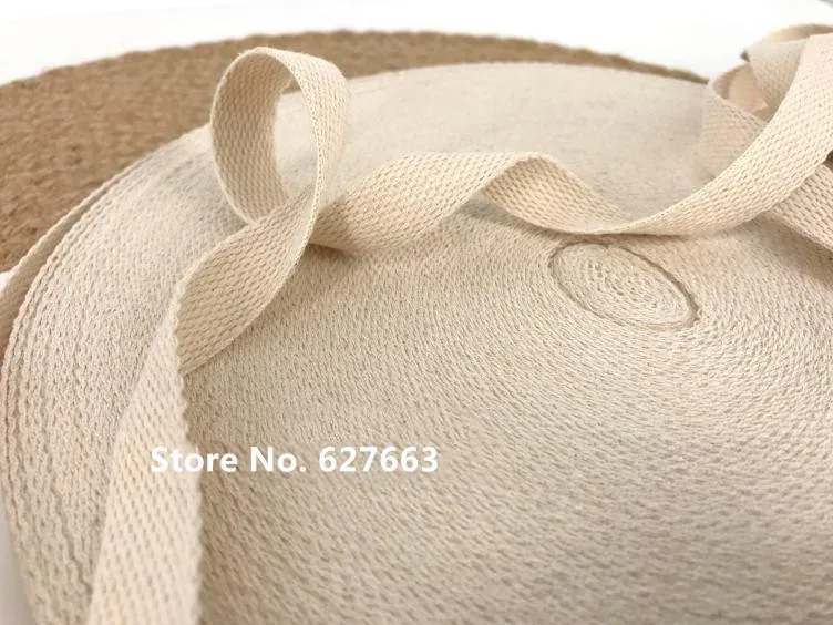 Pure cotton milky white rucksack with webbing cloth strip packing tape strap manual DIY bag with clothing decoration