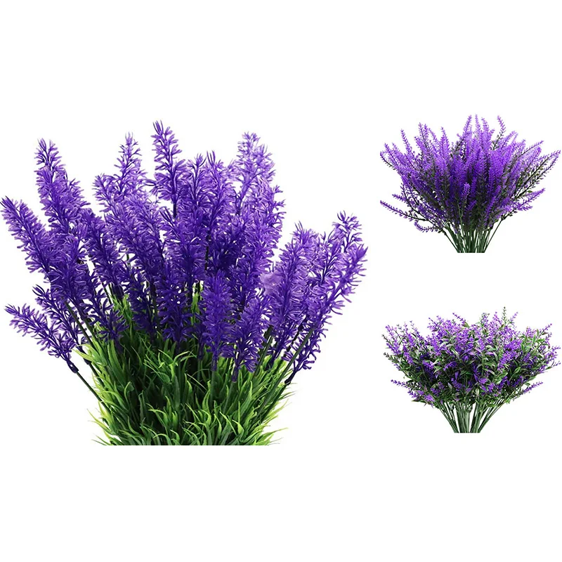 10 Bundles Artificial Flowers Lavender Flowers, Outdoor UV Resistant