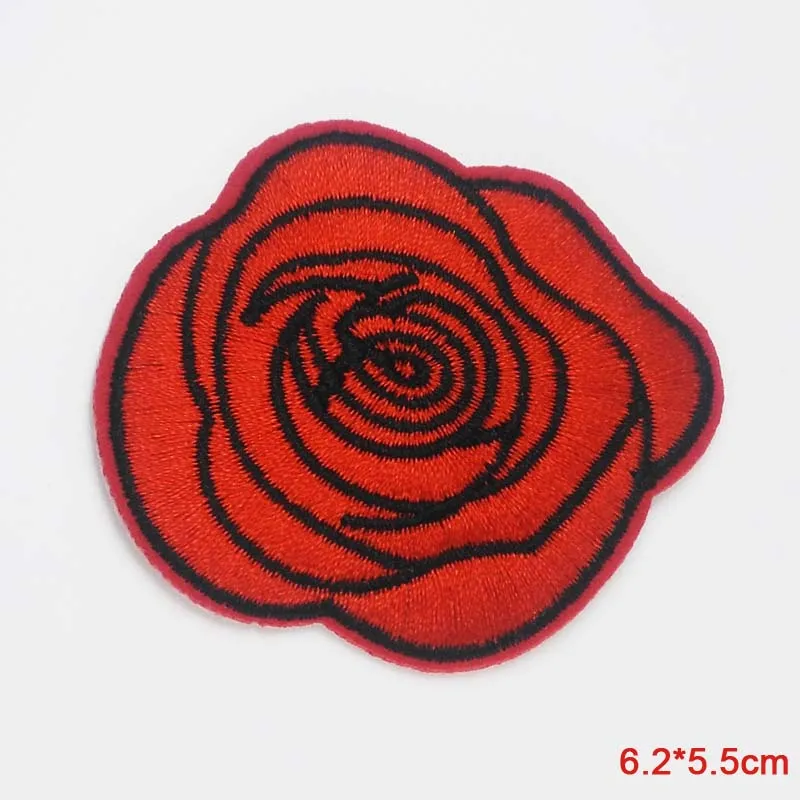 Schwarze Blume, rote Rose, bestickter Aufnäher zum Aufbügeln, Kleidung, Aufnäher für Kleid, Hut, Geldbörse, Kleidung, Frau – Detail 13