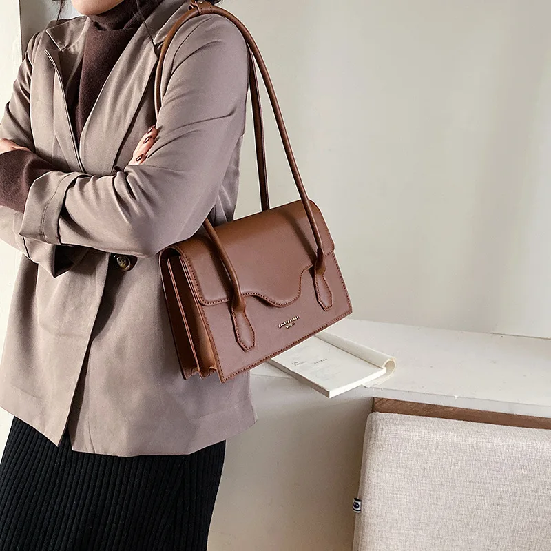 

2020 Spring New Style WOMEN'S Bag Retro Big Ears Lettered Hand Square Sling Bag Debutante-Style Shoulder Bag