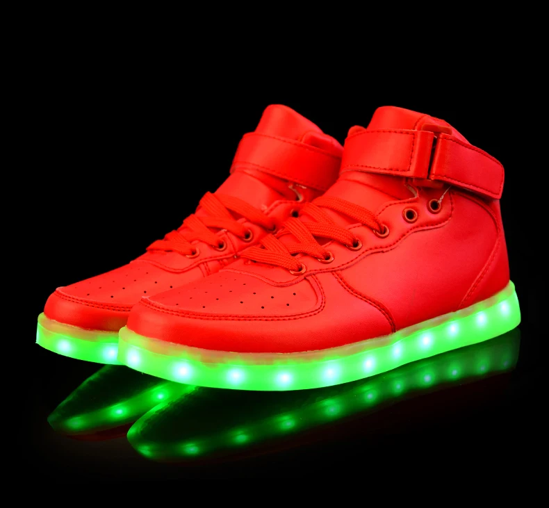 winter men shoes pu leather USB Charger glowing sneakers Lighted shoes for lover Casual led shoes men Luminous Shoes 35-46