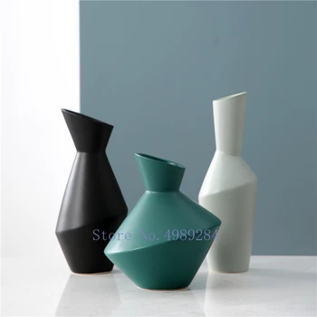 

NORDIC CREATIVE CERAMICS ABSTRACT GEOMETRIC VASE FLOWER ARRANGEMENT ACCESSORIES WEDDING MODERN HOME DECORATIONS FLOWER VASES