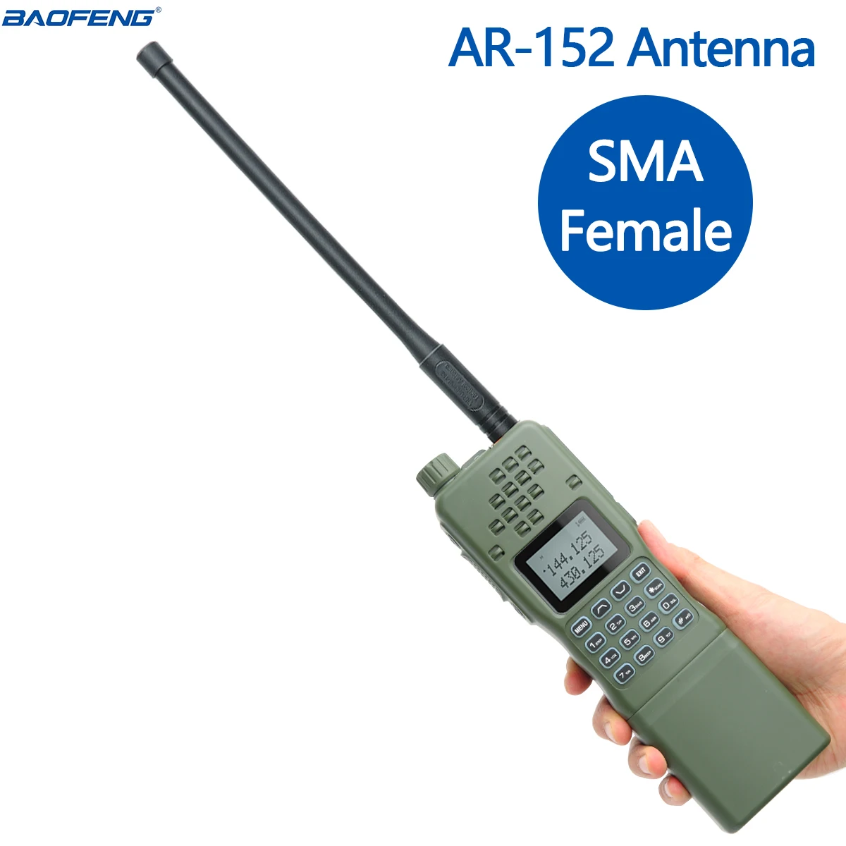 ABBREE AR-152C Foldable Tactical Antenna 18.89 inch with SMA-Female Connector BF-888S Two Way Radios Compatible with UV-5R 136-174MHz, 400-520MHz Dual Band VHF/UHF UV-82 BF-F8HP 