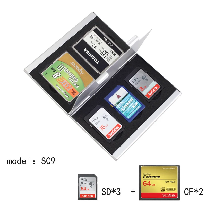 Memory Card Storage Box Aluminium Alloy Micro for SD MMC TF Protector Case memory card storage case BIZOE