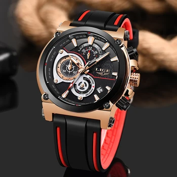 

2019 Hot Relogio Masculino LIGE Men Watch Top Brand Luxury Sport Chronograph Military Army Wristwatch Leather Quartz Male Clock
