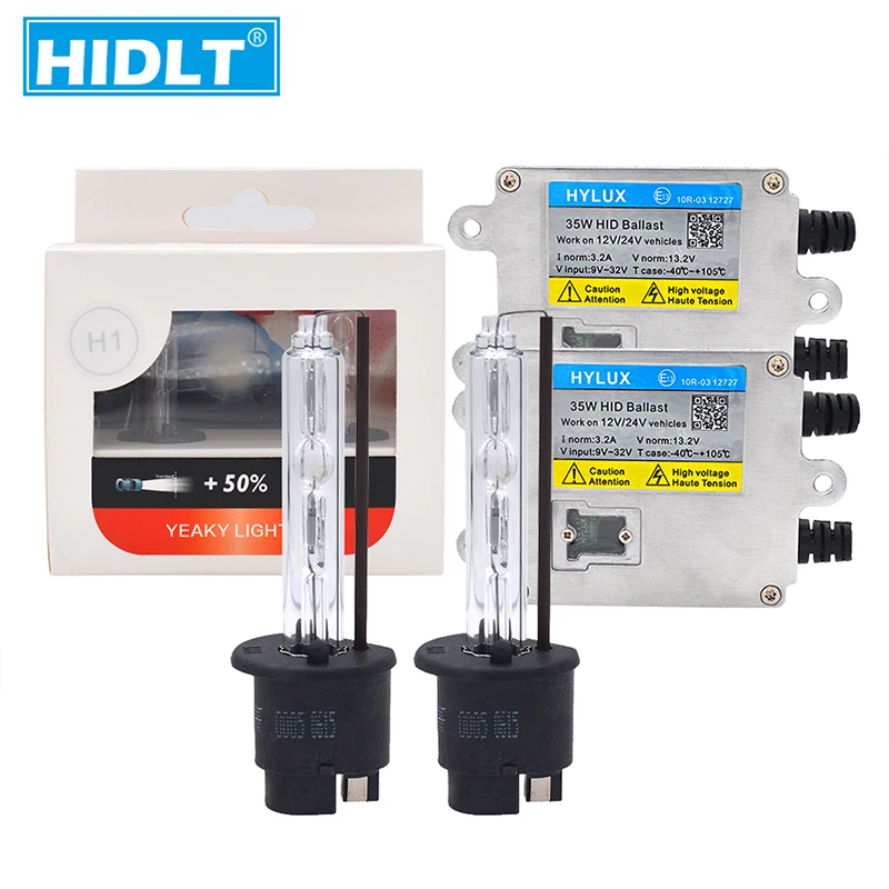 HIDLT 1 Set 12V 24V 35W Fast Start Hylux Ballast HID Headlight Kit Xenon H1 H3 H7 H11 9005 9006 D2H Yeaky HID Bulb Lamps (6)