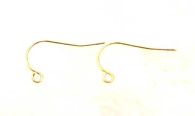 

Qingmos 1 Pair (2pieces) 0.4*12mm 14K Solid Yellow Gold Earring Finding Ear Wire Hook for Jewelry Making DIY Earring Gp188