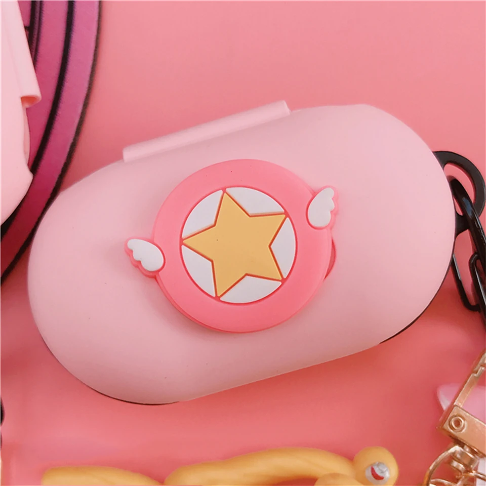 DIY 3D Cartoon Silicone Cover for Samsung Galaxy Buds Case Wireless Bluetooth Earphone Cover Shockproof Skin Cute Keyring