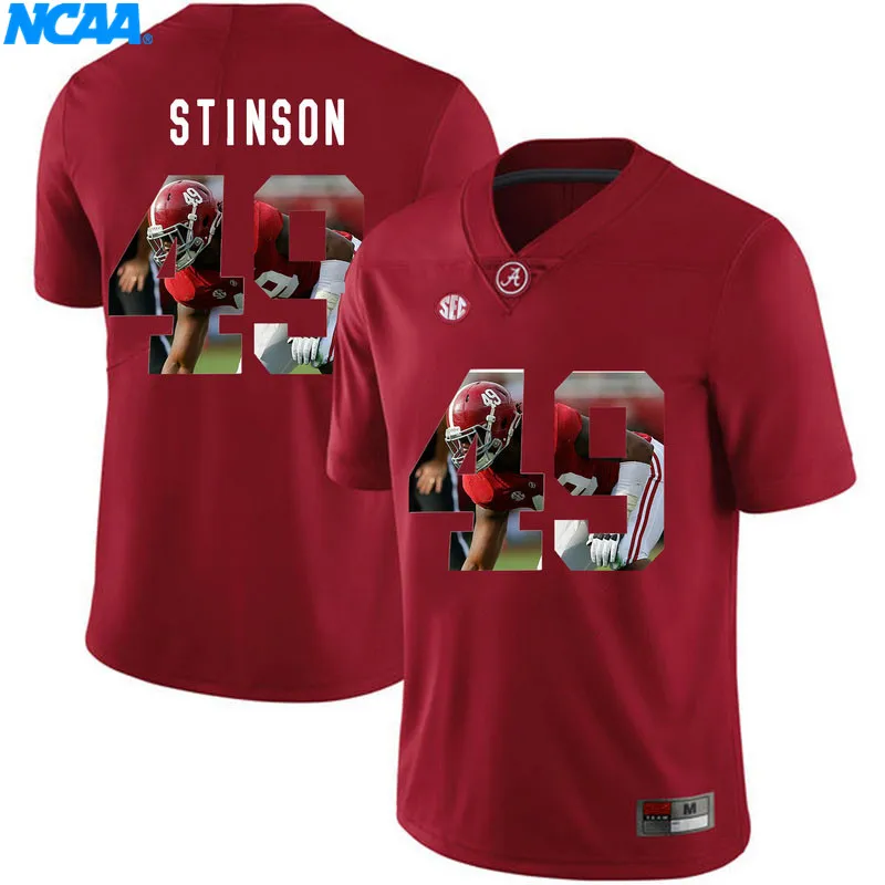 Новое поступление высокое качество Alabama Ed Stinson#49 Eddie Lacy#42 футболка колледжа Джерси S-XXXL