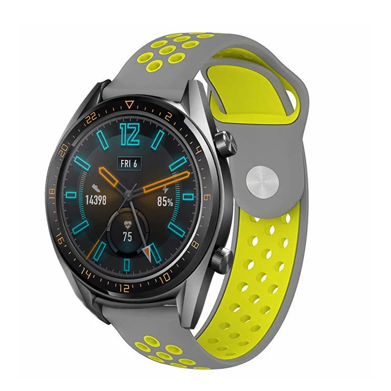 Спортивный Браслет Для huawei GT Watch Sttrap 22 мм мягкий резиновый ремешок для часов Galaxy Watch 46 мм gear S3 Amazfit 1 2 22 мм ремешки на запястье