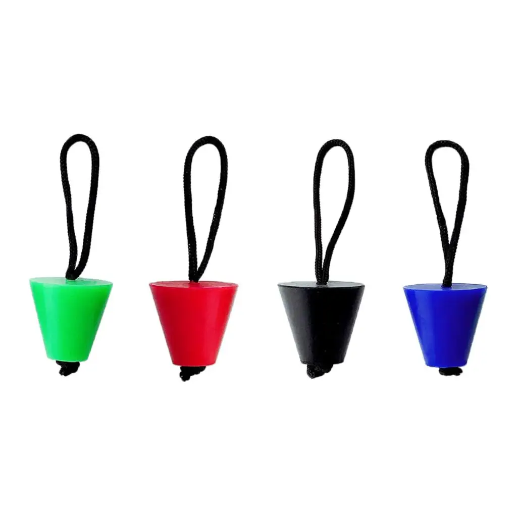 Kayak Canoe Boat Rubber Scupper Plugs Marine Dinghy Drain Holes Stopper Replacement with Lanyard, 4 Colors Available