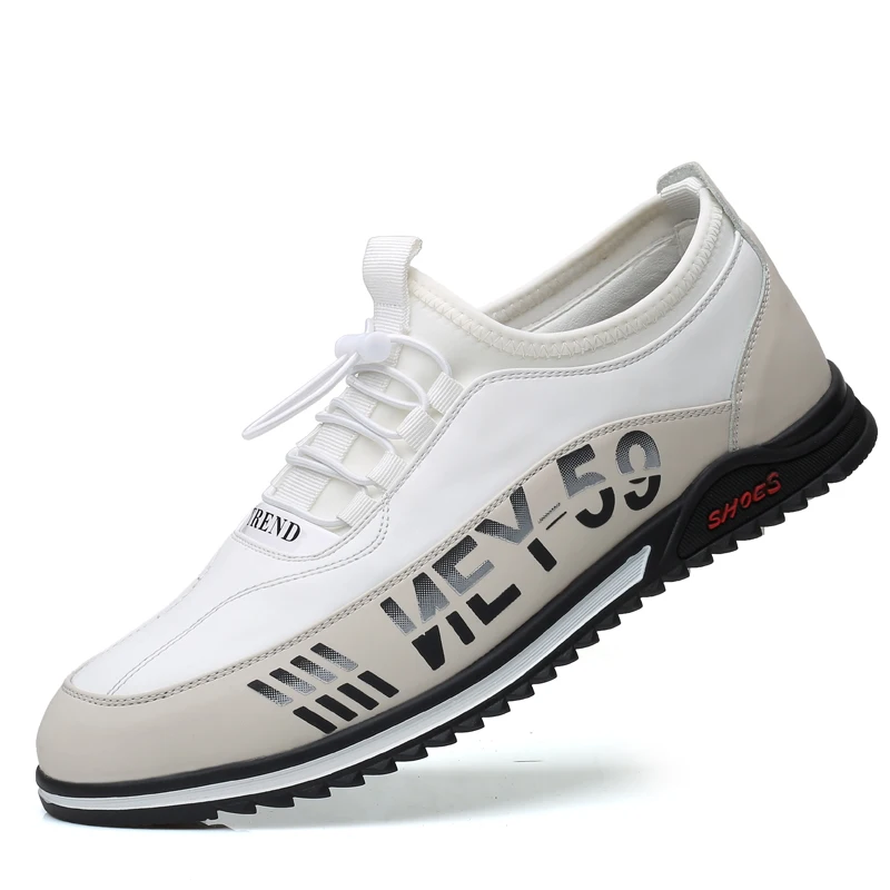 

New Trendy Men Leather Casual Shoes Light Breathable Male Flats Shoes Non-slip Soft Comfortable Easy to Match Men Fashion Shoes
