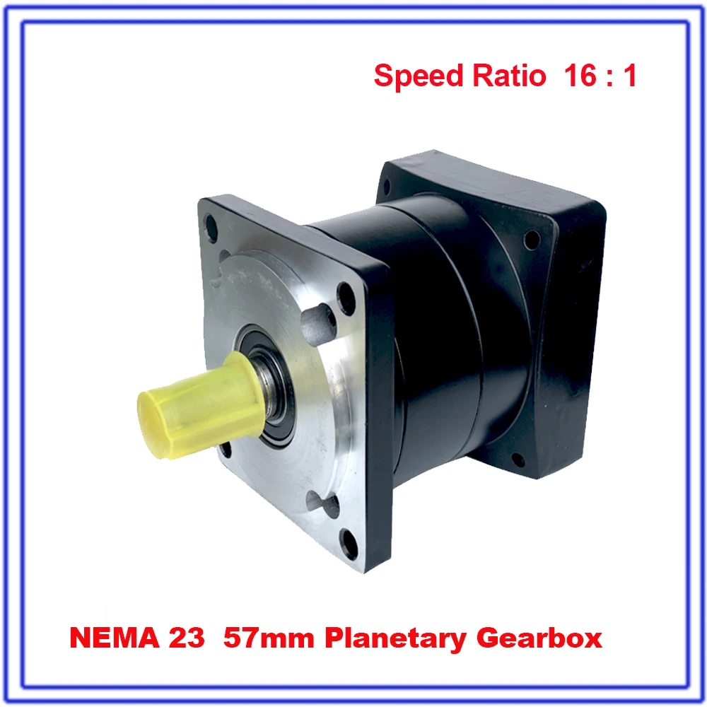 Ratio 16:1 Planetary Gearbox Nema23 57mm Speed Reducer 14mm Shaft Carbon steel Gear for Stepper Motor