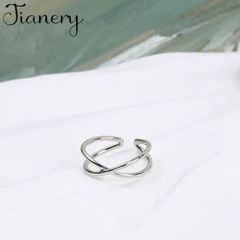 

JIANERY Vintage Big 925 Sterling Silver Cross Rings For Women Bohemian Finger Ring Female Jewelry NEW