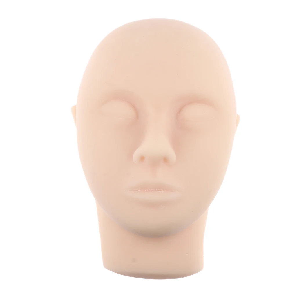 Silicone Practice Cosmetology Mannequin Head for Eyelash Extensions Face Painting Makeup Massage Practice Head Model