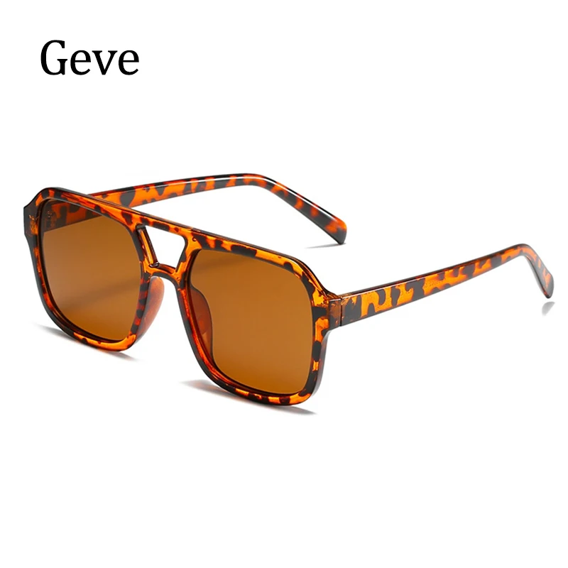 Classic Square Sunglasses Men Women Vintage New Fashion Brown