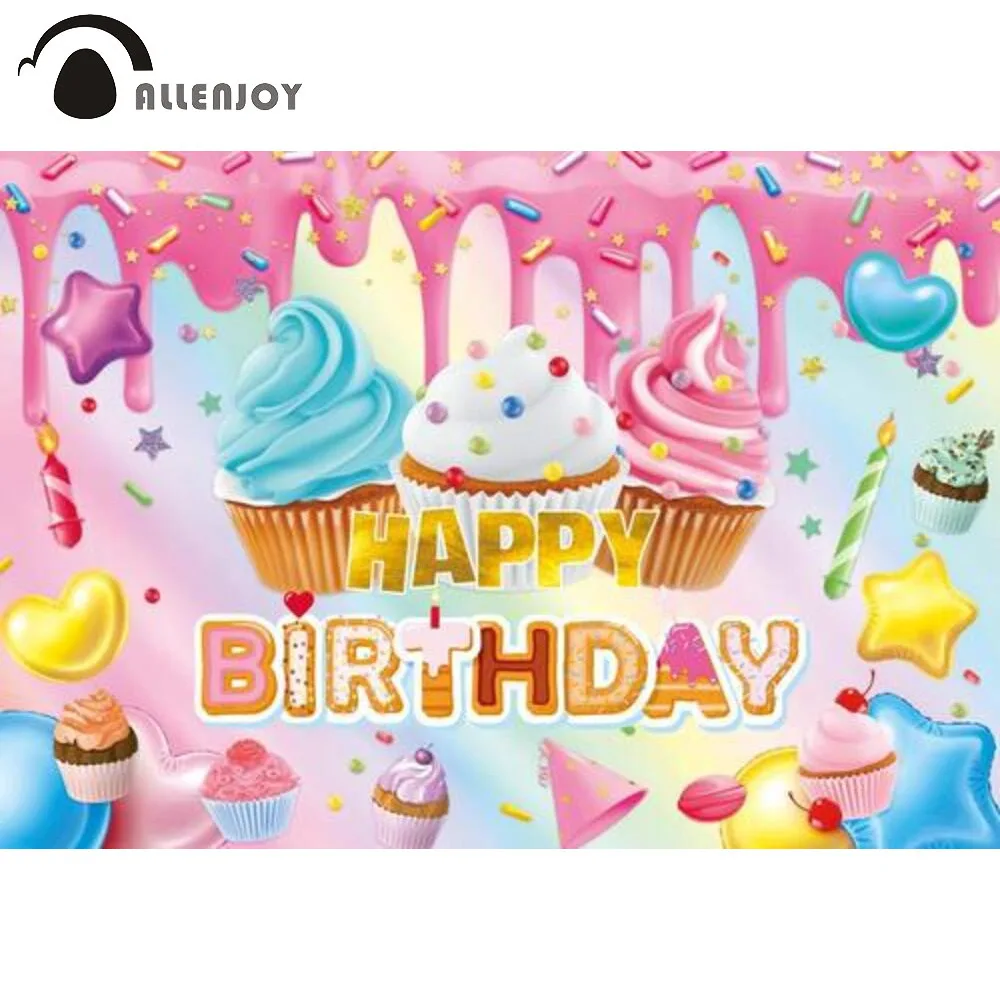 Allenjoy фон для вечеринки в честь Дня Рождения Кекс Девочка Малыш праздник десерт