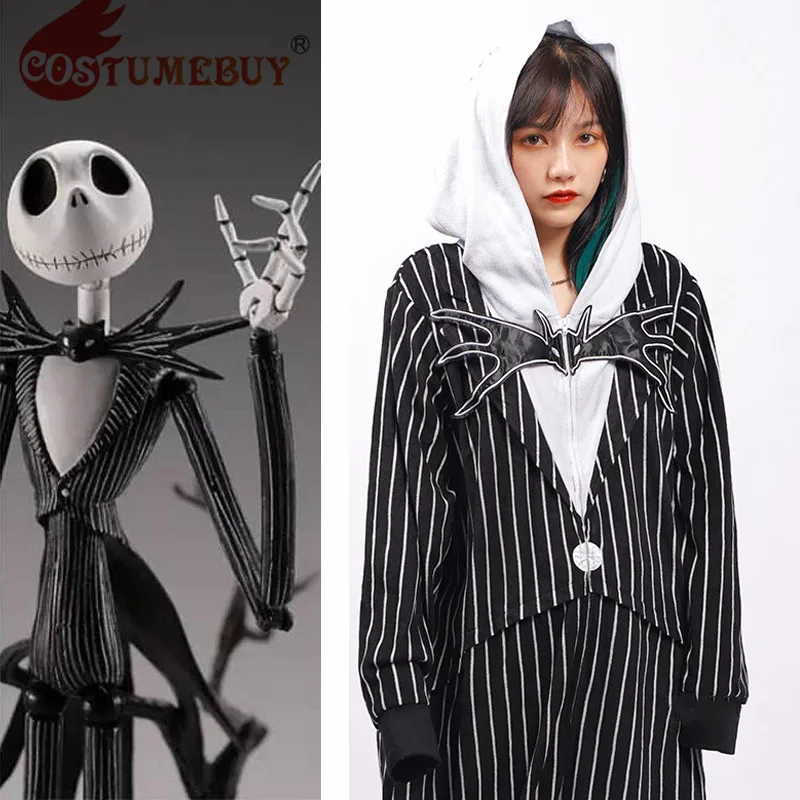 Costumebuy костюм для косплея Кошмар перед Рождеством Джек Скеллингтон пижама в
