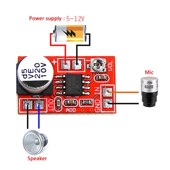 

DC 5V-12V Micro Electret Amplifier MIC Condenser Mini Microphone Amplifier Board