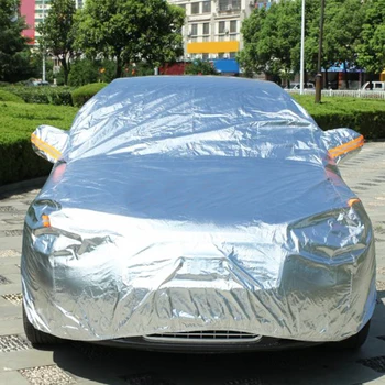 

Rain Snow Anti UV Universal Sedan Sun Shade Waterproof Exterior Front Half Car Cover Indoor Outdoor Engine Hood Windshield