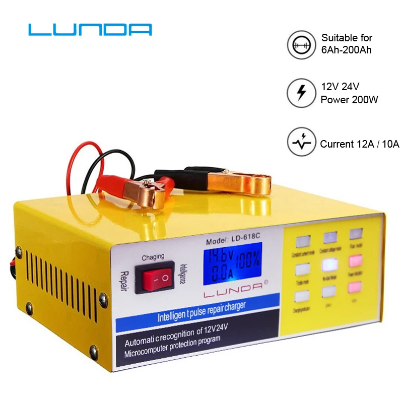 250V 200AH умный Пульс автоматический ремонт 12/24V Автомобильное зарядное устройство 5 Stage Интеллектуальная Зарядка для грузовика мотоцикла RU Вер... 250V 200AH умный Пульс автоматический ремонт 12/24V Автомобильное зарядное устройство 5 Stage Интеллектуальная Зарядка для грузовика мотоцикла RU Вер...
