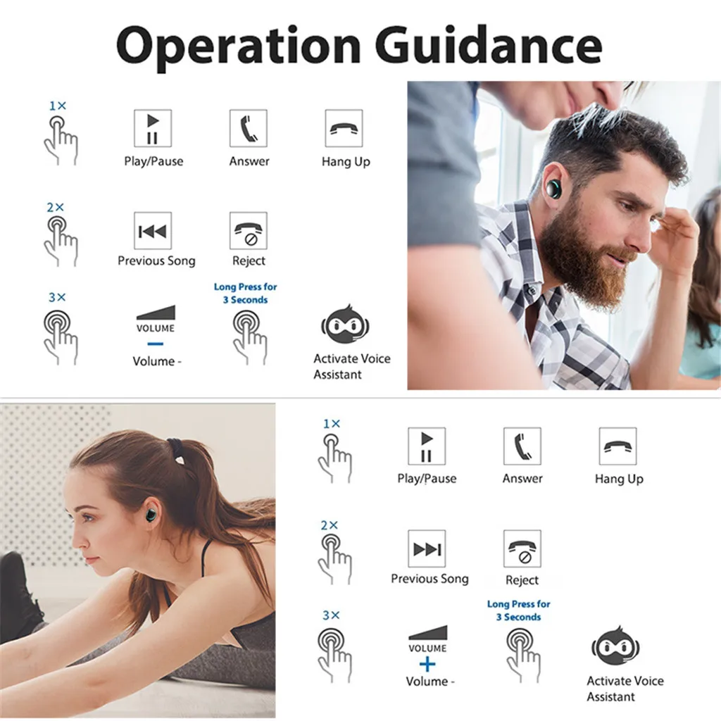Bluetooth 5,0, наушники, гарнитура, беспроводные наушники, настоящие беспроводные наушники, стерео, спортивные, наушники-вкладыши, беспроводные наушники