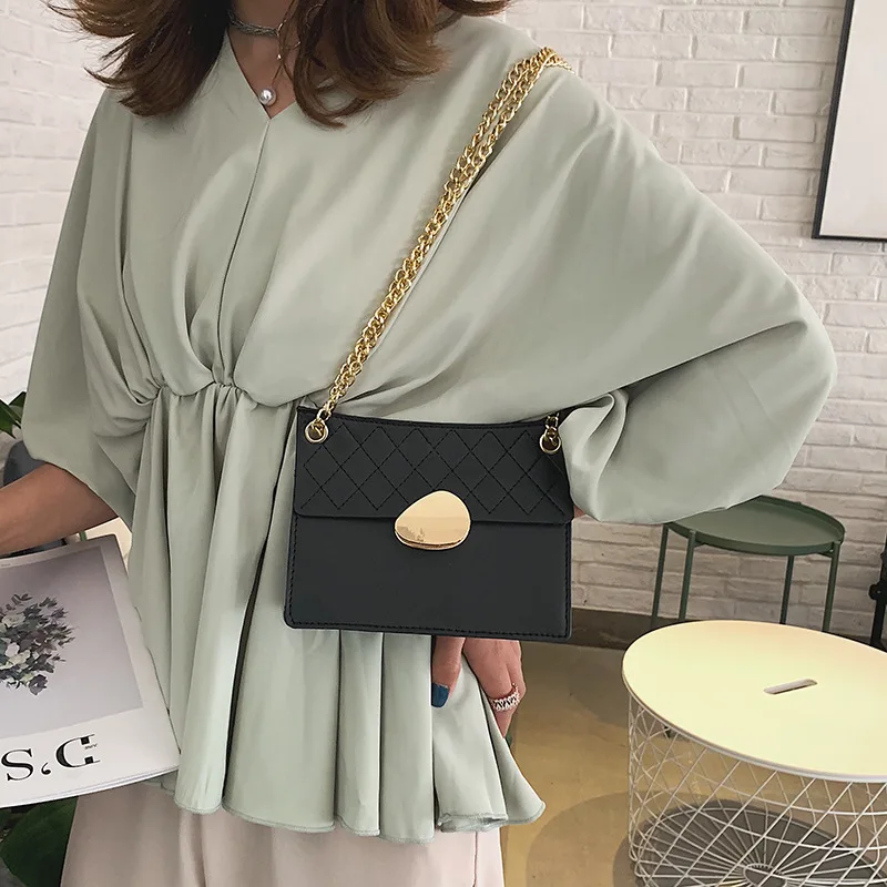 

Europe And America Spiraea Small Bag Women's 2019 Autumn New Style Arc Western Style Lock Square Sling Bag Fashion Crossbody Bag