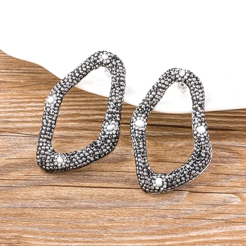 

Top Quality CZ Rhinestone Earrings For Women Big Drop Earrings Female Elegant Earrings Pendientes Jewelry For Banquet Party Gift