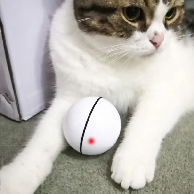 Игрушки для кошек, интерактивный шар, перезаряжаемый через USB, светодиодный, светящийся, игрушка для домашних собак, Вращающиеся Шары, JA55