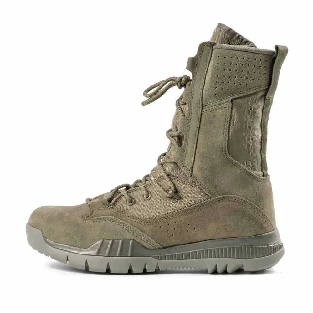 Outdoor Boots Men Leather Boots Durable Tactical Boots Sage Green Suede Leather Rubber Sole Indonesia Boots Men