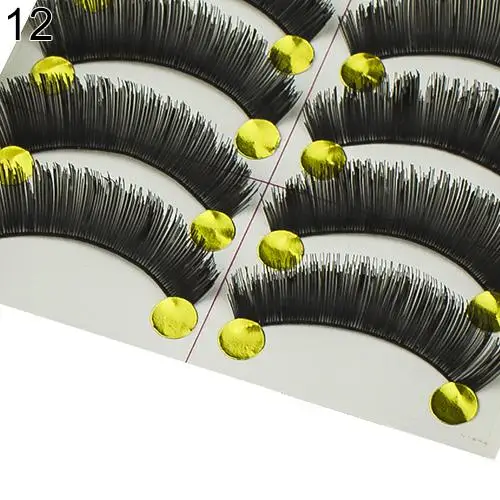 

10 Pairs Natural False Eyelashes Invisible Band Handmade Cross Fake Eyelashes