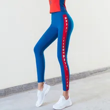 Узкая с завышенной талией спортивные брюки женские фитнес леггинсы для бега эластичные быстросохнущие Леггинсы для йоги Компрессионные спортивные штаны