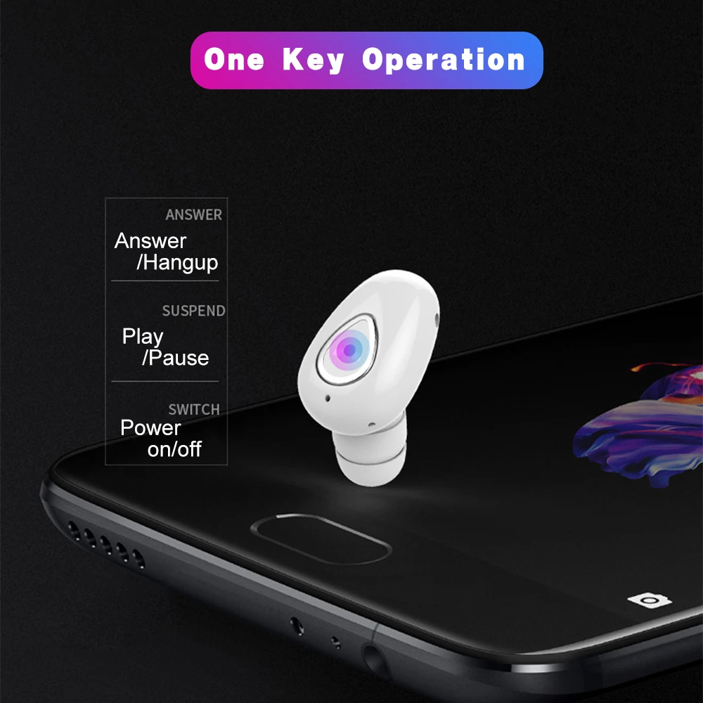 

Mini Wireless Bluetooth Earphones Music Headset Mic Sports Running Earphones In-ear Earpiece Phone Earphones