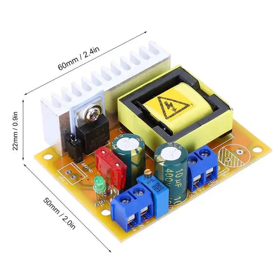 Высокое качество ZVS 0.2A 40W DC Повышающий Модуль высокого напряжения 45 390V непрерывно