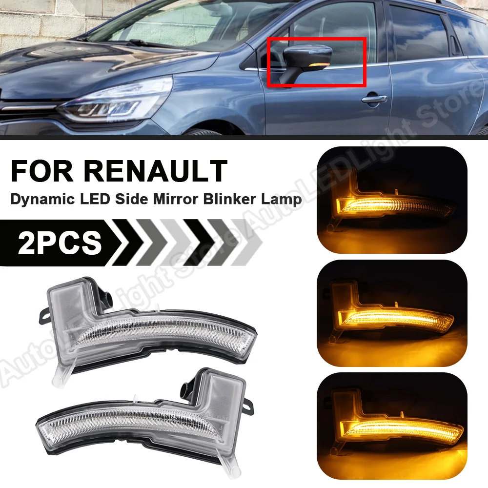 US $59.98 2XDynamic LED Side Mirror Blinker Flowing Turn Signal Light Lamp For Renault Clio 4 IV Mk4 Phase 2 2016 2017 2018 2019 2020 2021