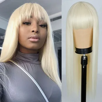 

Ombre Black platinum Long Straight Hair Synthetic Wig For Women Hair Bundle With Closure Daily/Party Game Bundle Pack Wig