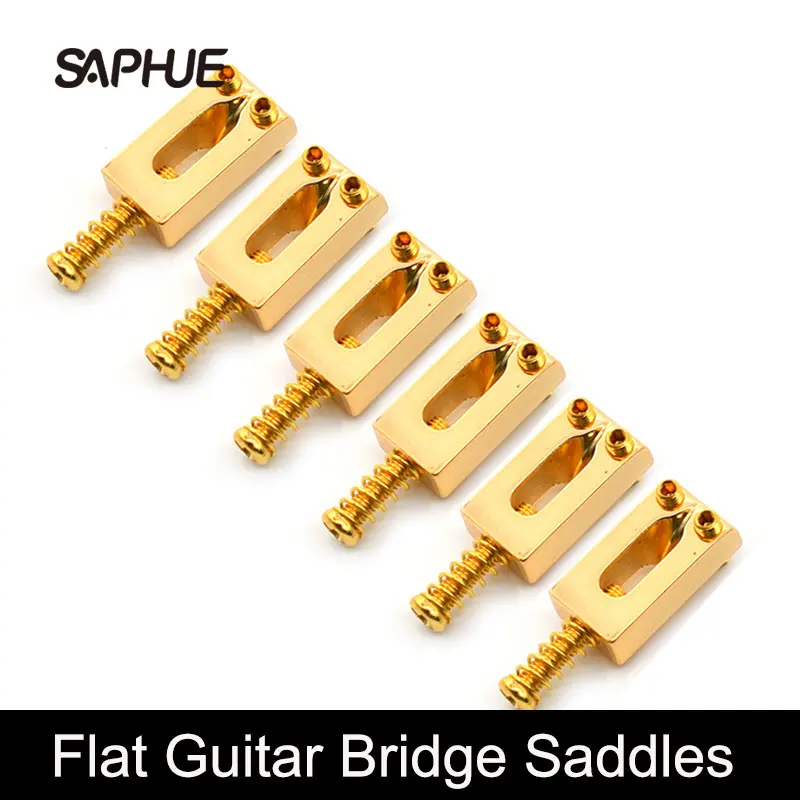 6Pcs Black/Gold/Chrome Rectangular Flat Guitar Bridge Tremolo Trem Saddles Part for Electric Telecaster Strat Guitars Accs | Спорт и