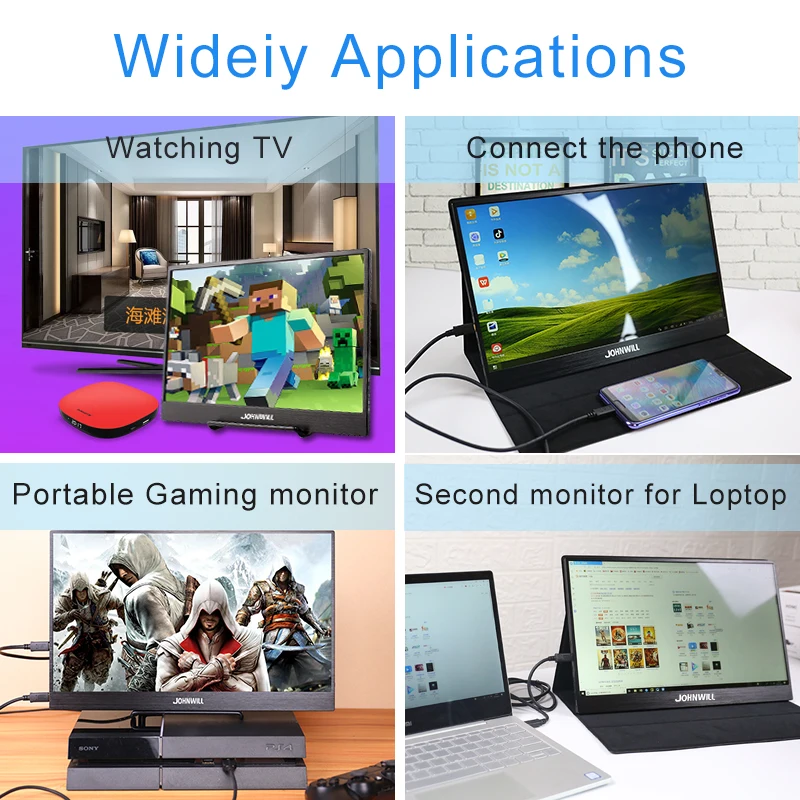  Portable monitor 15.6''4K lcd hd HDMI USB Type C display for PC laptop phone PS4-switch-XBOX 1080p 
