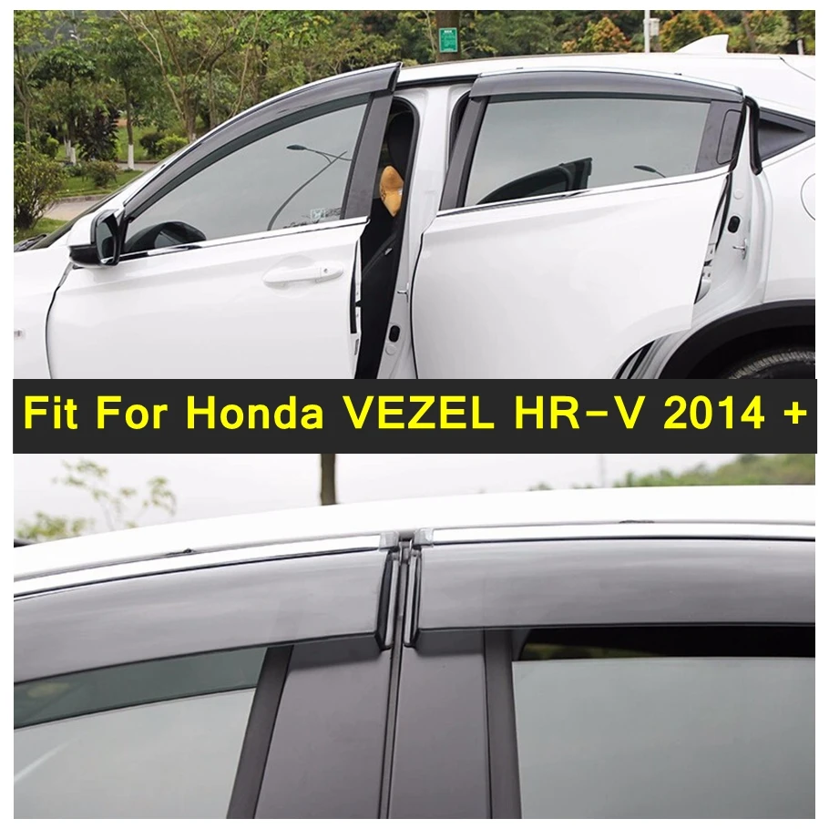 

Car Garnish Window Visors Awnings Wind Rain Deflector Visor Guard Vent Molding Accessoris Cover For Honda VEZEL HR-V 2014 - 2017