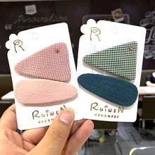 Весна и лето родитель и ребенок головной убор стиль девушки свежее оголовье в клеточку ребенок Южная Корея геометрические заколки для детей