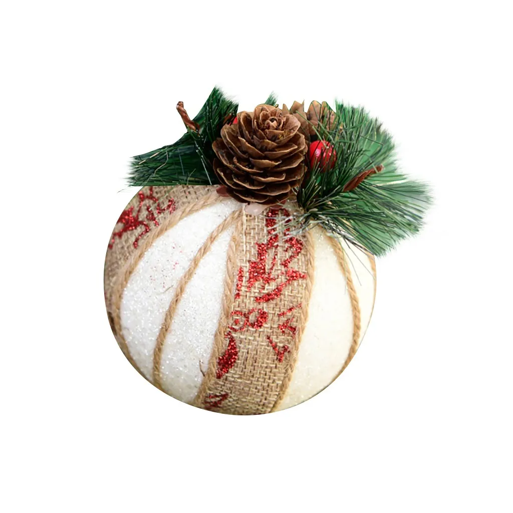 Декоративный шар Рождественский шар украшения для рождественской елки Декор для рождественского праздника белый Мешковина Рождество украшение дома шар