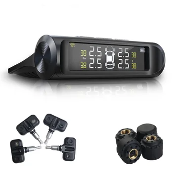 

Car Solar Power TPMS Tire Pressure Monitoring System Auto Universal Wireless Tyre Detector With Digital LCD Display