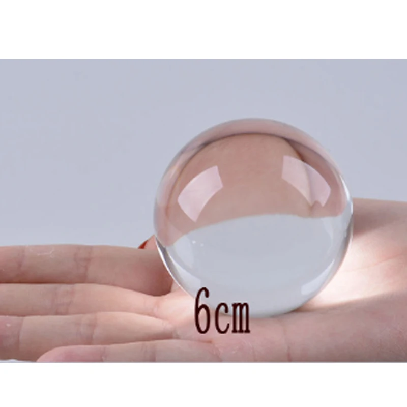 6cm Стеклянные шары для фотосъемки, многофункциональные искусственные шары 6 см 8 см, Кристальный декор, декор стола, прозрачный хороший подарок - Габаритные размеры: 6cm