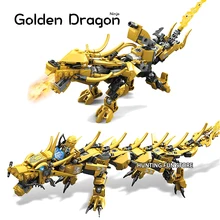 Совместимый нинджагоед ниндзя золотой дракон мех создатель Дракон 2 в 1 Набор DIY развивающий подарок строительные блоки игрушки для детей