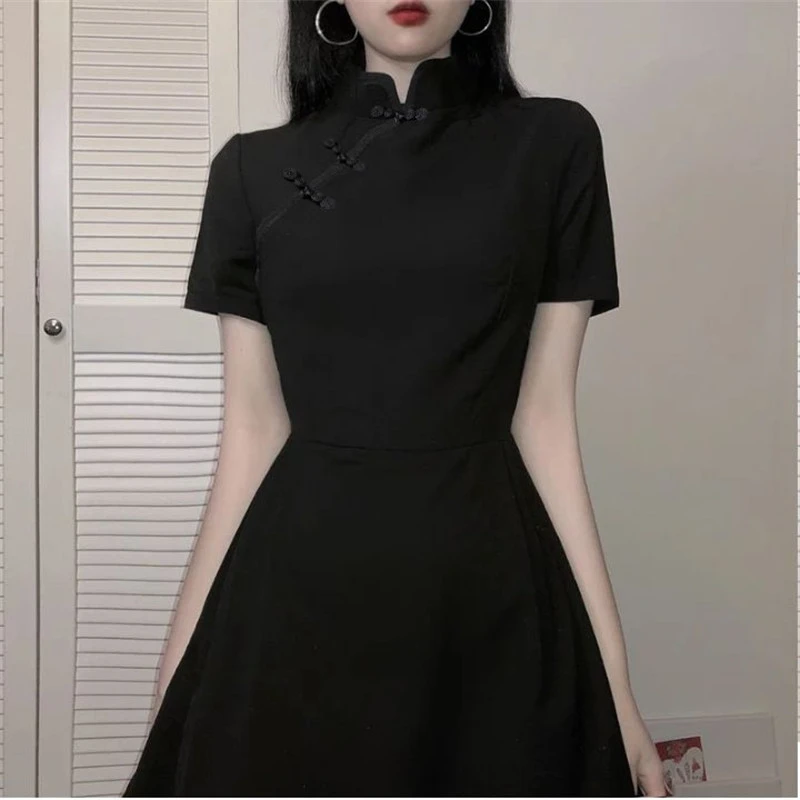 Lolia 原宿日本の原宿ヴィンテージゴシックロリータドレス黒スリム中国風のチャイナドレス ロリータドレス Aliexpress