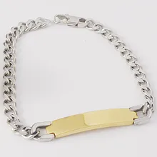 Dolaime Новое поступление ID браслеты звено цепи для женщин Мода Cut кубинские мужские ювелирные изделия 21 см 7 мм