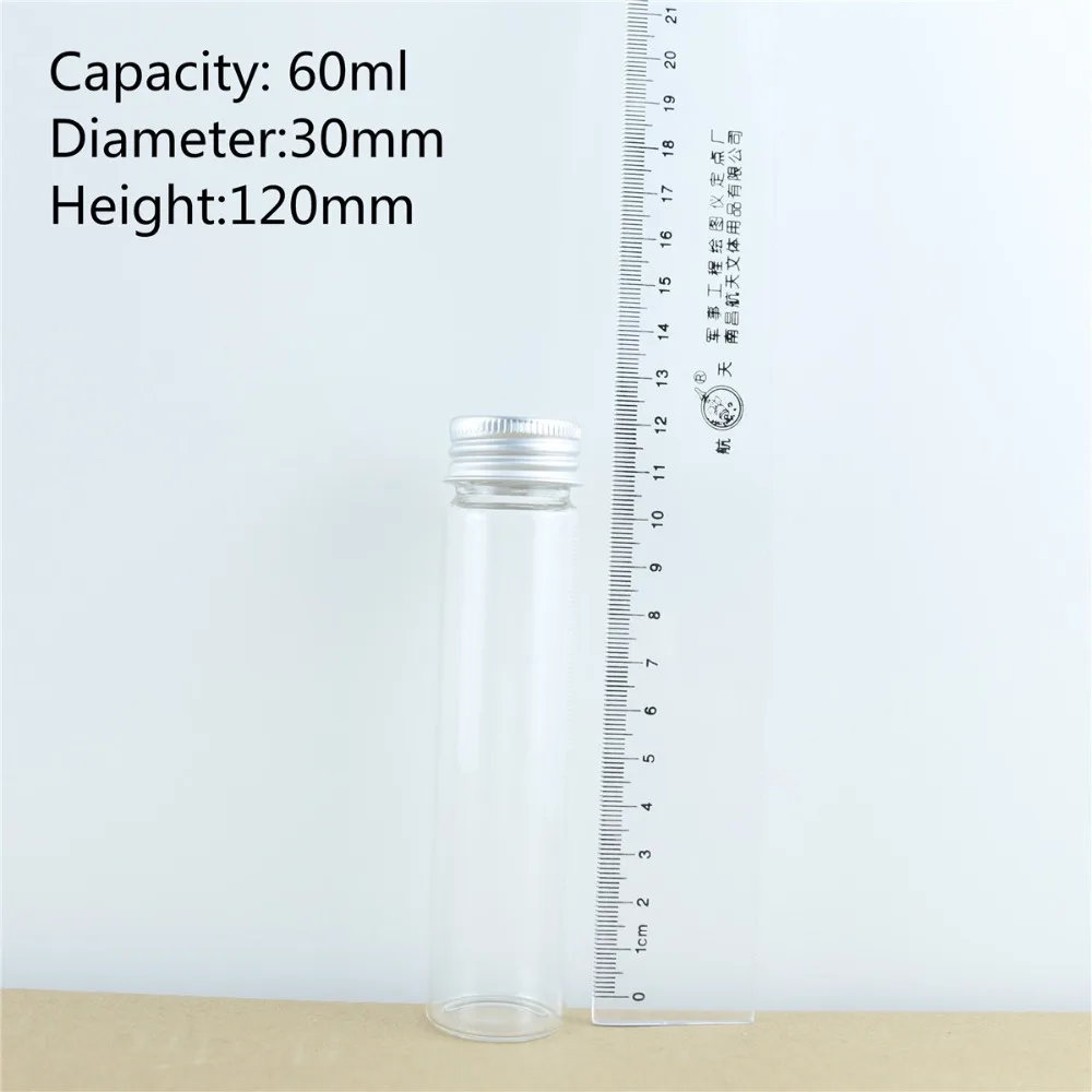 12PCSlot 60ml80ml100ml110ml Glass Bottles Aluminum Cap Cute Jar Vials DIY Craft Container Transparent Perfume Bottles (11)