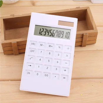 

12-Digit dual-power calculator, solar calculator, crystal button office financial calculator, exam-specific calculator