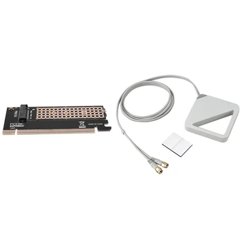 

M.2 Nvme Ssd Ngff to Pcie 3.0 X16 X4 Adapter M Key Interface Expansion Card with AC Dual Band Extended Antenna